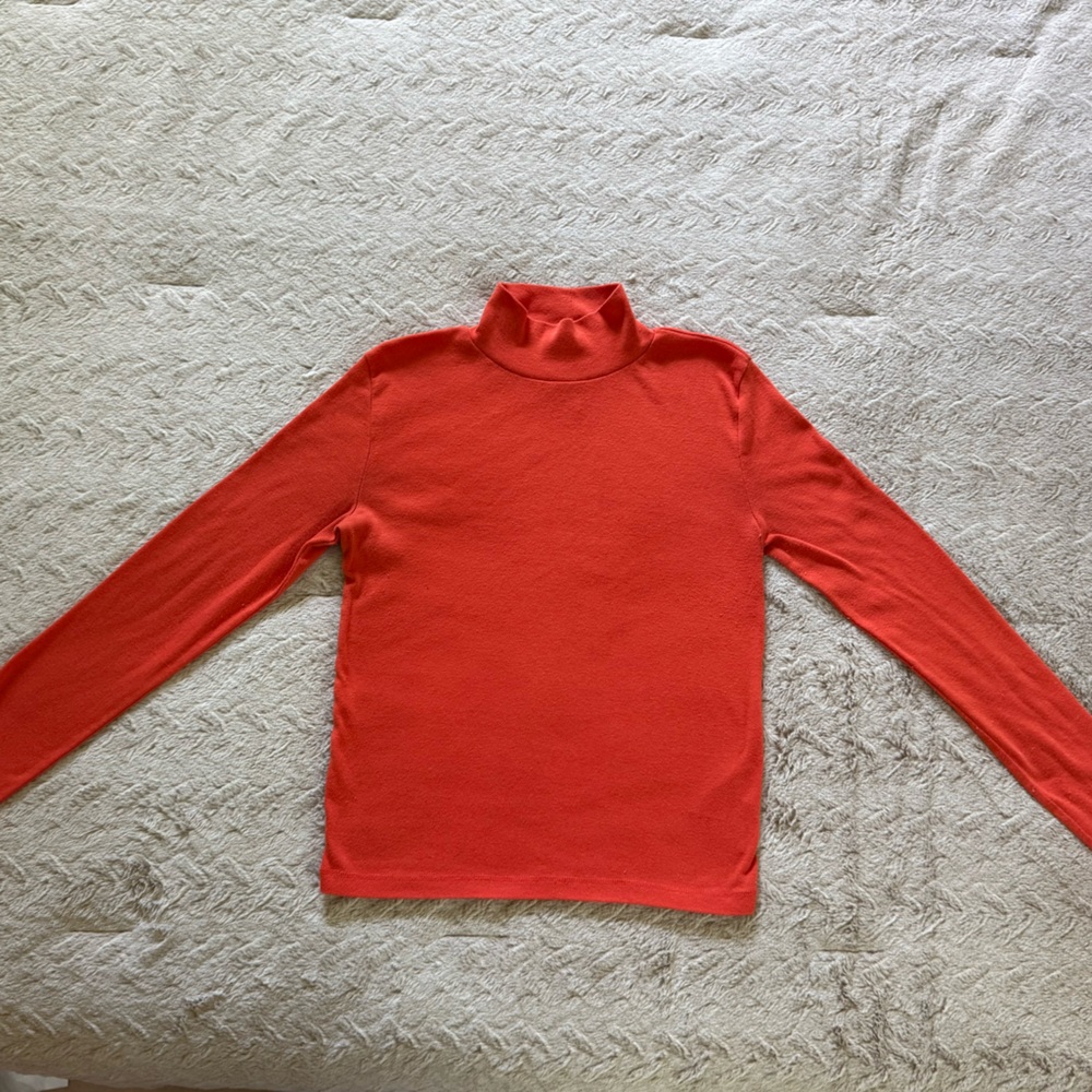 BDG Orange Turtleneck Long Sleeve Top